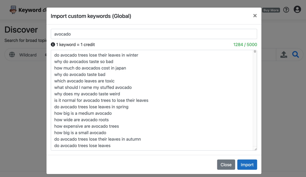 importing keywords into Keyword Chef