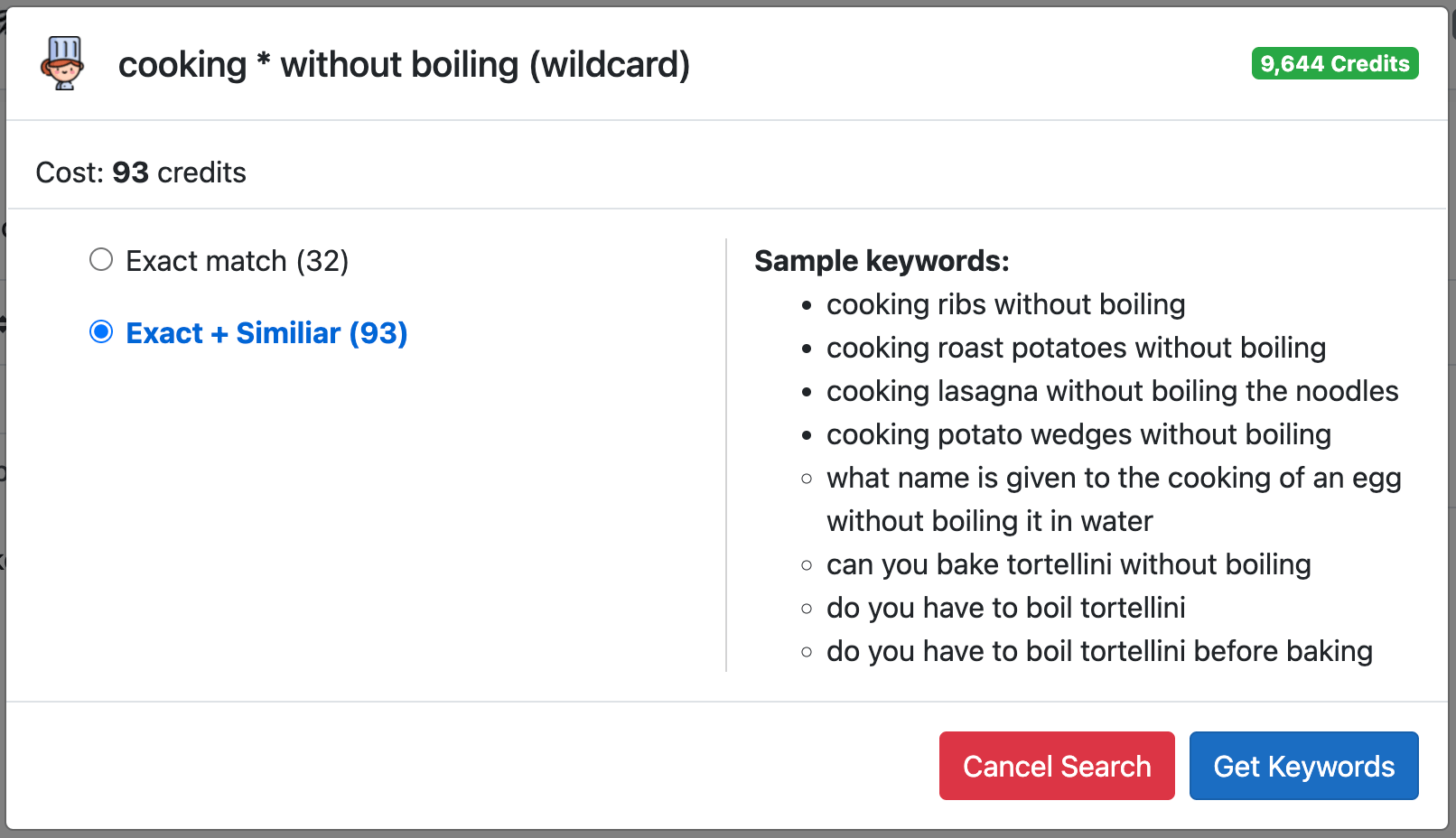 Google Keyword Tool Keyword Chef